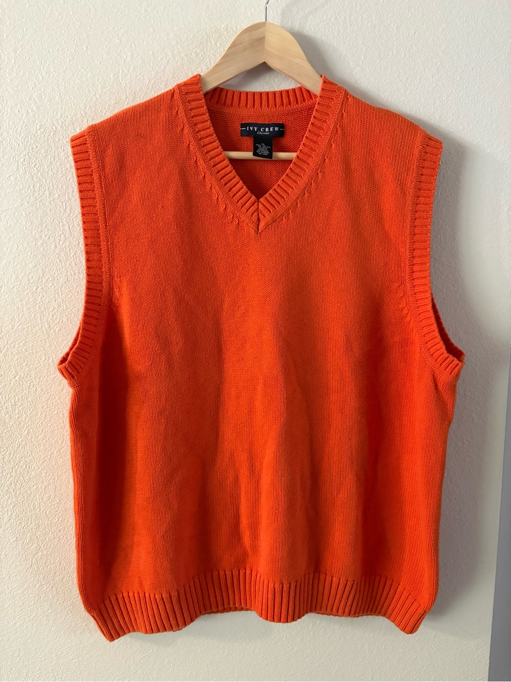 90s Dadcore Orange V-Neck Cotton Eclectic Grandpa Sweater Vest